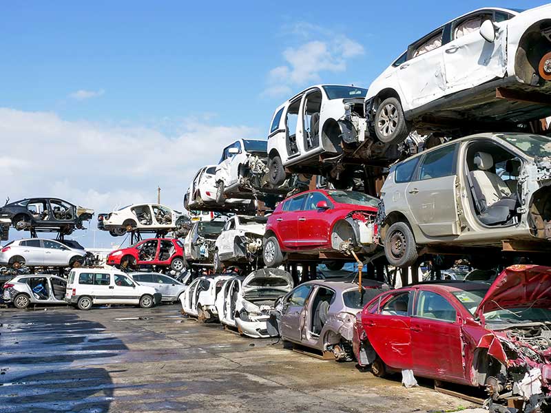scrap yard cars